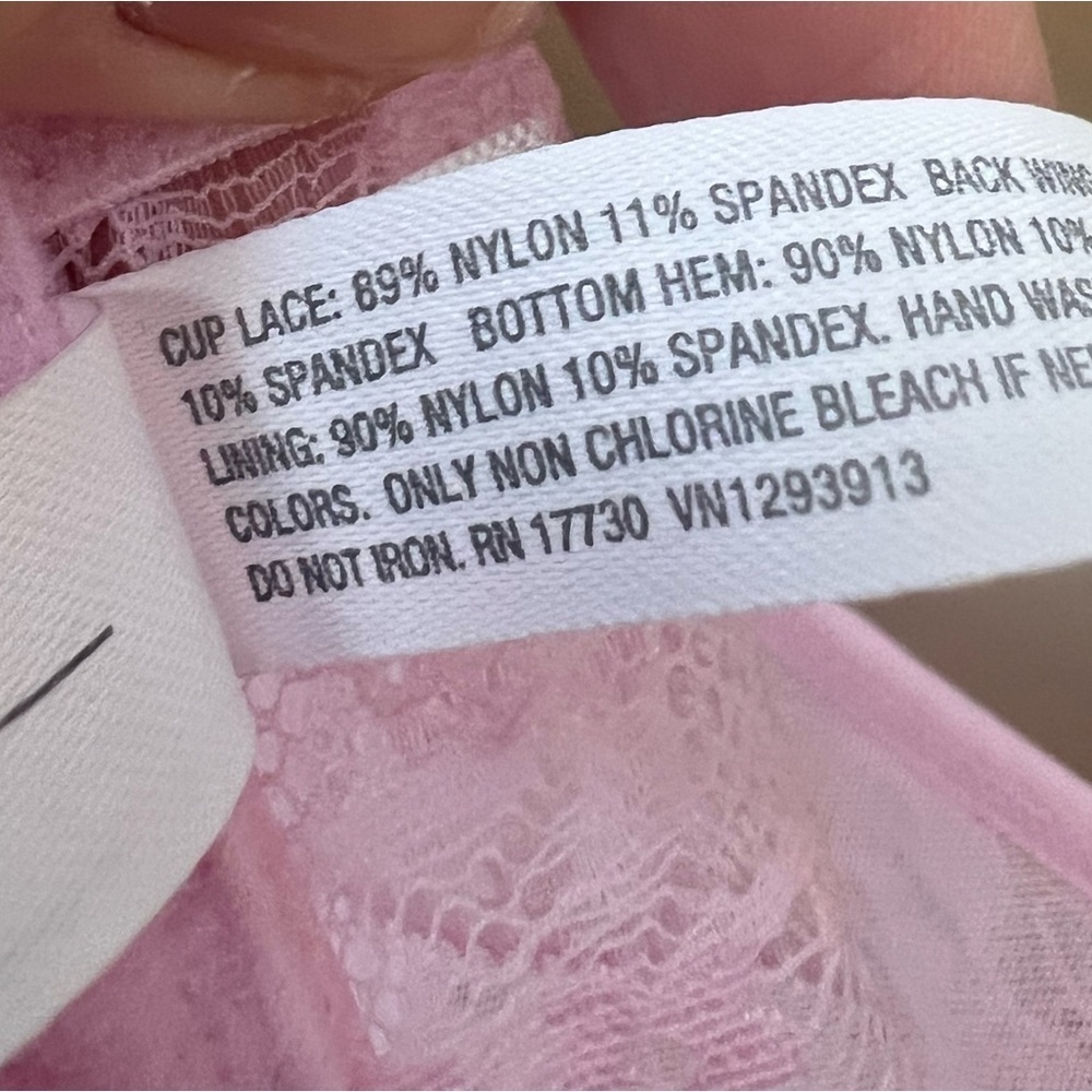 Auden Soft Pink Lace Floral Sheer Bra Bralette Sexy Size M - Picture 5 of 5